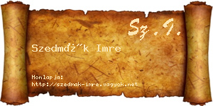 Szedmák Imre névjegykártya